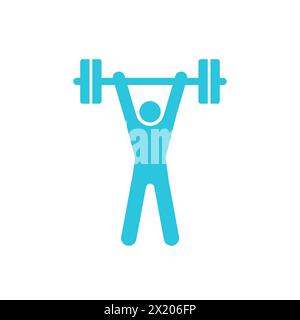 Incredible weightlifter icon, isolated on white background, from blue icon set. Stock Vector