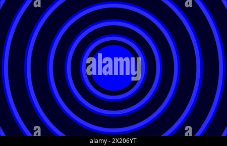 blue wave-emitting circle. radar illustration background Stock Vector