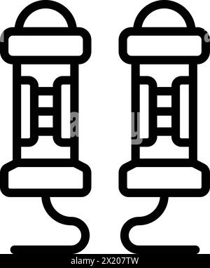 Virtual reality technology icon outline vector. Futuristic device. Videogame innovative simulator Stock Vector