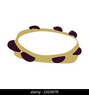 Instrument tambourine icon simple vector. Music drum for music background or banner. Stock Vector