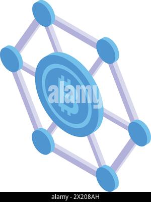 Crypto online scheme icon isometric vector. Monetary currency. Finance bank Stock Vector