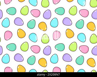 Seamless pattern of colored eggs Stock Vector