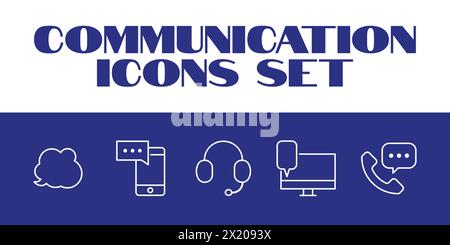 Line Communication Message Icons Set Vector Msg texting Vector Icons Set Stock Vector