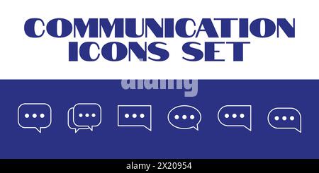 Line Communication Message Icons Set Vector Msg texting Vector Icons Set Stock Vector