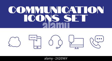 Line Communication Message Icons Set Vector Msg texting Vector Icons Set Stock Vector