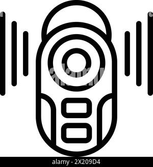 Artificial perception apparatus icon outline vector. Futuristic technology. Virtual reality sensory system Stock Vector