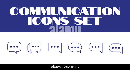 Line Communication Message Icons Set Vector Msg texting Vector Icons Set Stock Vector