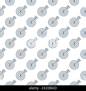 Cryptocurrency Target with Arrow vector Bitcoin concept linear seamless pattern Stock Vector