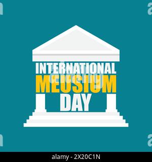 International Museum Day vector illustration. Creative typography concept with architecture of meusium. Stock Vector