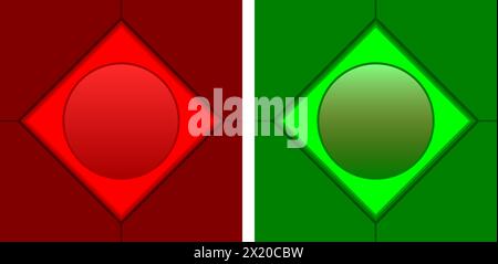 left for red and right for green button Stock Vector