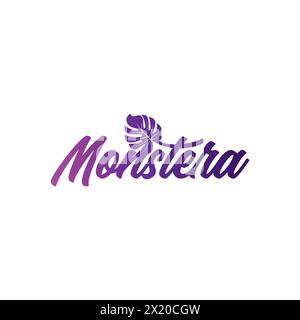 Beautiful Typography Monstera Logo, Monstera Logo Stock Vector