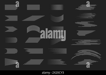 Speed lines isolated set. Comic speed motion lines collection. Motion effect for your design. Vector illustration Stock Vector