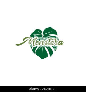 Monstera Logo Design. Leaf Icon Stock Vector