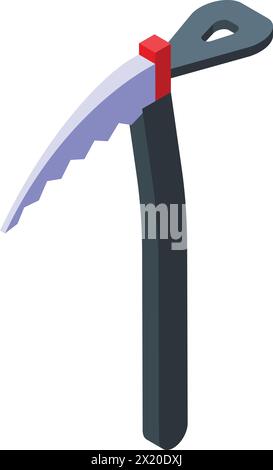 Ice pick axe icon isometric vector. Arctic equipment. Ice exploration Stock Vector