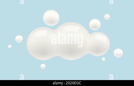 Vector abstract white cloud in realistic style. Vector digital cloud. Stock Vector