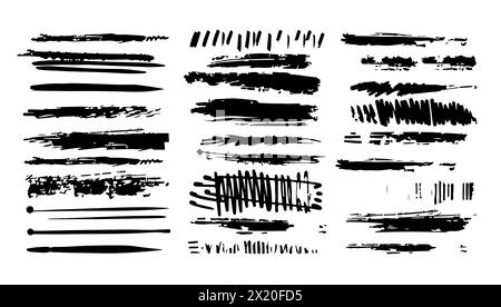 Black crayon underline divider collection - straight lines, dashed ...