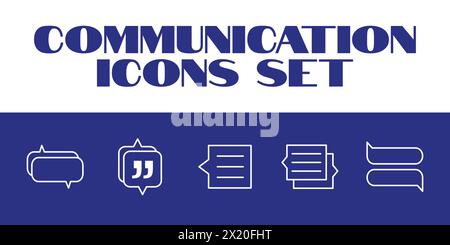 Line Communication Message Icons Set Vector Msg texting Vector Icons Set Stock Vector