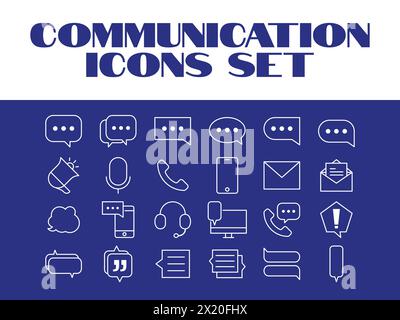 Line Communication Message Icons Set Vector Msg texting Vector Icons Set Stock Vector