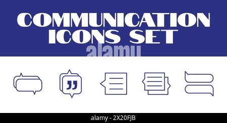 Line Communication Message Icons Set Vector Msg texting Vector Icons Set Stock Vector
