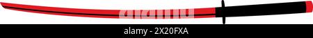 Martial arts weapons: katana sword icon Stock Vector