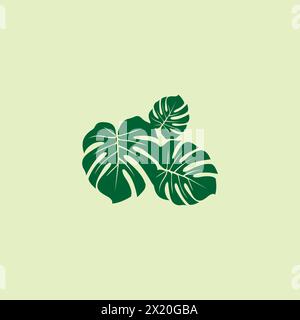 Monstera Leaf Logo Design, Leaves Monstera, Monstera Vector Stock Vector