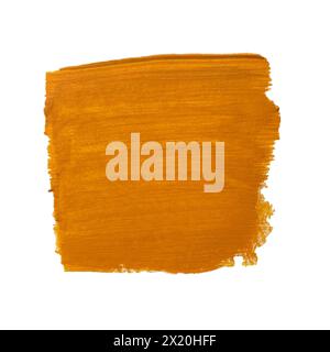 Acrylic brown orange texture, brush stroke, hand drawing isolated on white background. Vector illustration Stock Vector