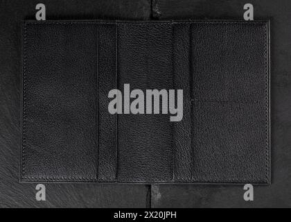 Products made from genuine black leather. Stock Photo