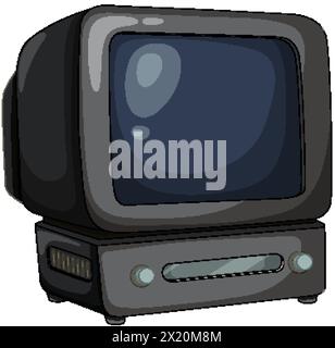 Vintage TV with blank screen, vector art Stock Vector