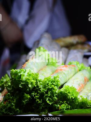 Fresh Vietnamese spring rolls. Stock Photo