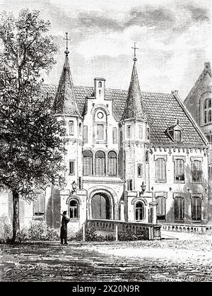 Old Prison in Leeuwarden, Friesland, The Netherlands, Europe. Friesland, Dutch newspaper De Aarde en Haar volken, 1883. Le Tour du Monde 1886 Stock Photo