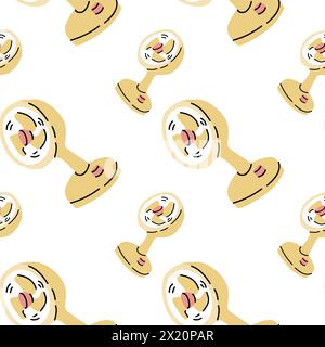 seamless pattern with electric desk fan or hand fan. Vector illustration can used for electric equipment banner, flyer or poster, wrapping paper. Stock Vector