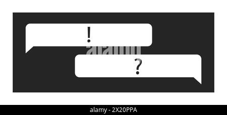 Communication on online messenger black and white 2D line cartoon object Stock Vector