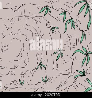 cave rock illustration Stock Vector