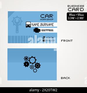 workshop car business card Stock Vector
