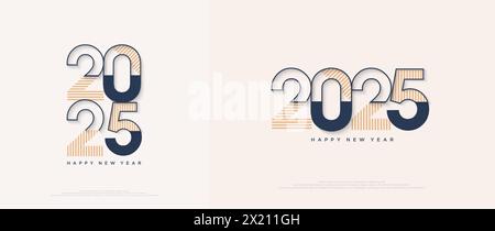 2025 New Year Design with a clean blue and elegant color. Premium ...