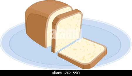 Bread placed in a plate vector illustration Stock Vector
