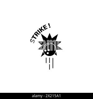 Lettering Strike, Wow, Win, Bingo flat vector icon. Simple solid symbol isolated on white background Stock Vector