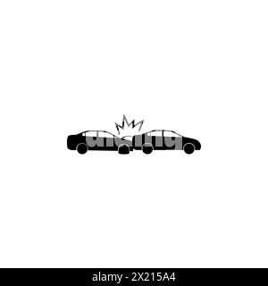 Crashed Cars flat vector icon. Simple solid symbol isolated on white ...