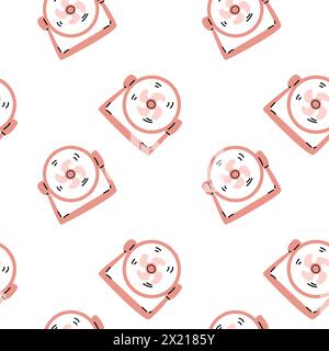 seamless pattern with electric desk fan or hand fan. Vector illustration can used for electric equipment banner, flyer or poster, wrapping paper. Stock Vector