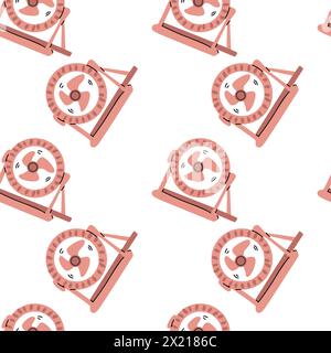 seamless pattern with electric desk fan or hand fan. Vector illustration can used for electric equipment banner, flyer or poster, wrapping paper. Stock Vector