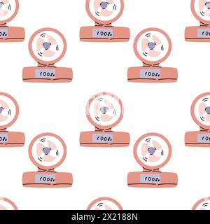 seamless pattern with electric desk fan or hand fan. Vector illustration can used for electric equipment banner, flyer or poster, wrapping paper. Stock Vector