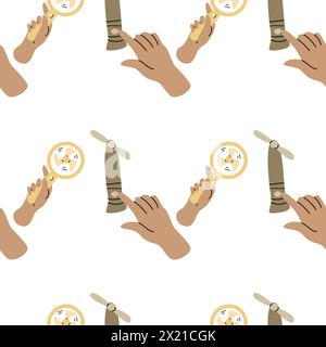 seamless pattern with electric desk fan or hand fan. Vector illustration can used for electric equipment banner, flyer or poster, wrapping paper. Stock Vector