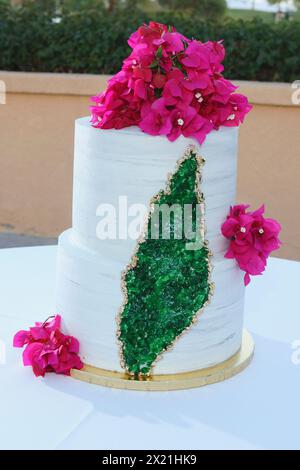 Green geode designed wedding cake Stock Photo