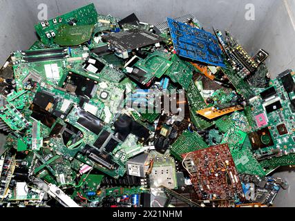 Printed circuit boards in a Repair Caf. Apeldoorn, Netherlands. vvbvanbree photography Stock Photo