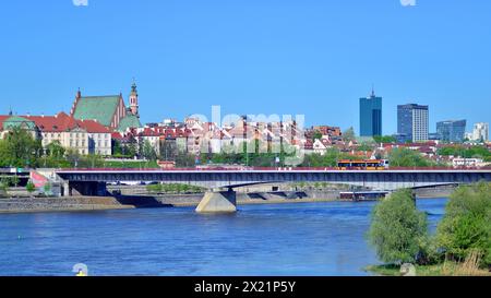 Warsaw, Poland. 11 April 2024. Panorama of the old city. Stock Photo