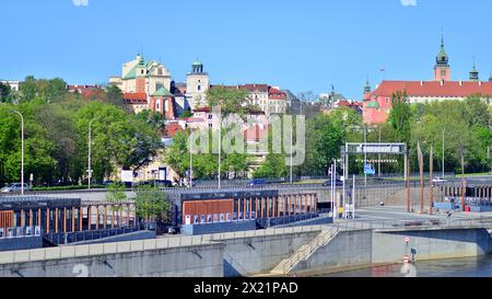 Warsaw, Poland. 11 April 2024. Panorama of the old city. Stock Photo