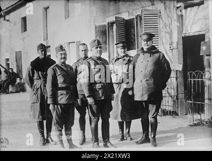 Maj. Gens. J.T. Dickman &amp; C.T. Bailey, 11 Nov 1918. Major General Joseph Theodore Dickman (1857-1927) of the Third Army and Major General Charles Justin Bailey (1859-1946) of the Eighty-First Division in Belrupt, Meuse, France, Nov. 11, 1918. Stock Photo