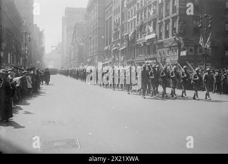 27th Parade, Mar 1918. Parade for the soldiers of the U.S. Army 27th Division in New York City after World War I. Stock Photo