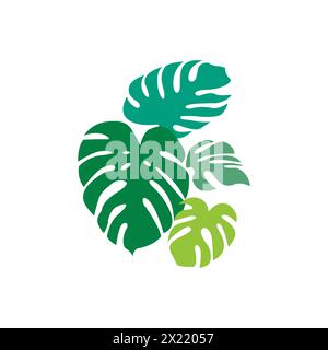 Monstera Plant Leaf Vector. Tropical Leaf Vector Stock Vector