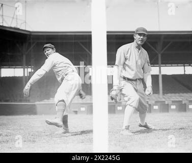 Jack Quinn &amp; Jim Vaughn wearing partial 1909 uniforms, New York, AL (baseball), 1910. Stock Photo